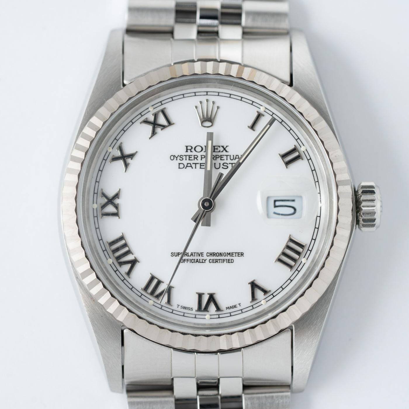 ROLEX Oyster Perpetual Datejust 16014 White Roman - Arbitro