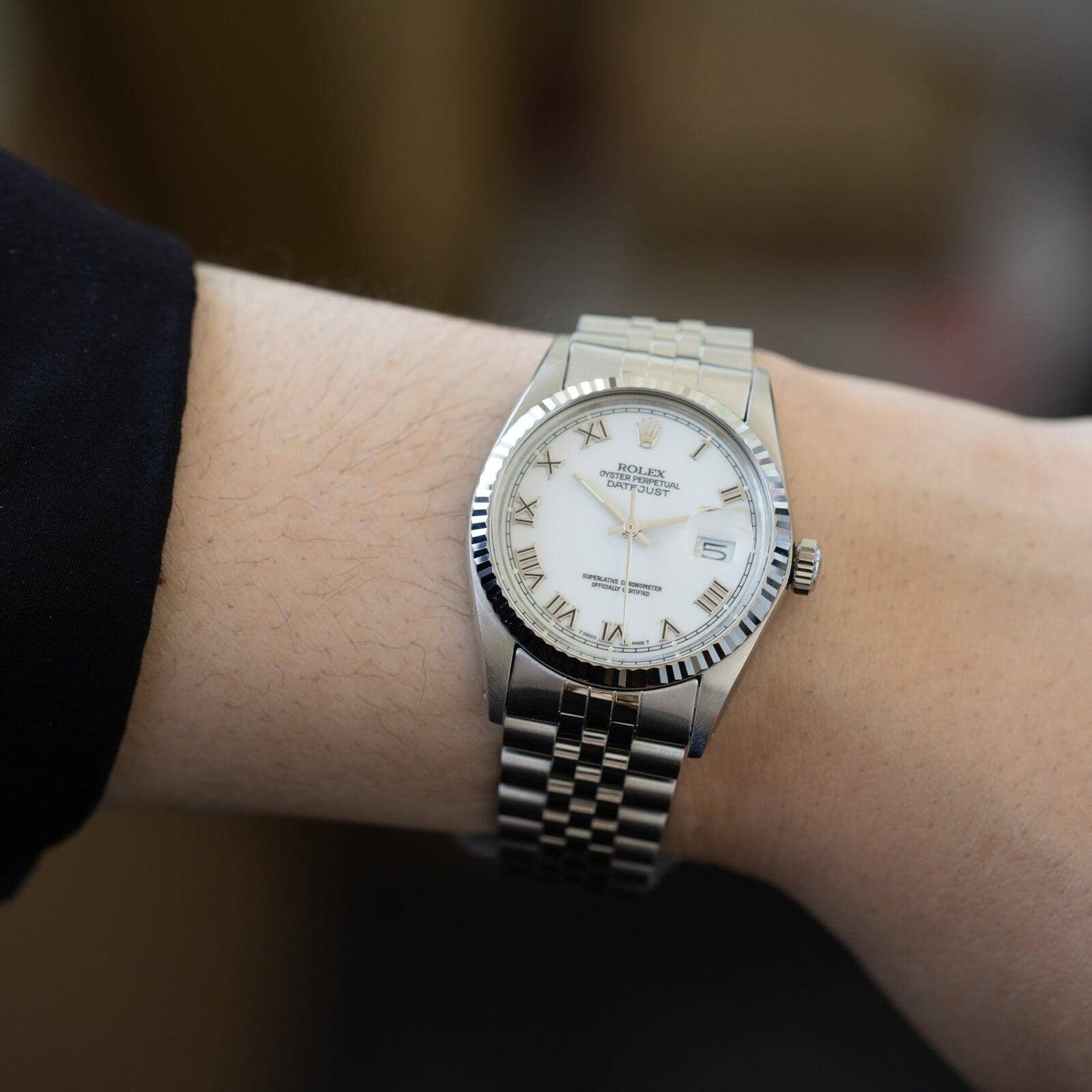 ROLEX Oyster Perpetual Datejust 16014 White Roman - Arbitro