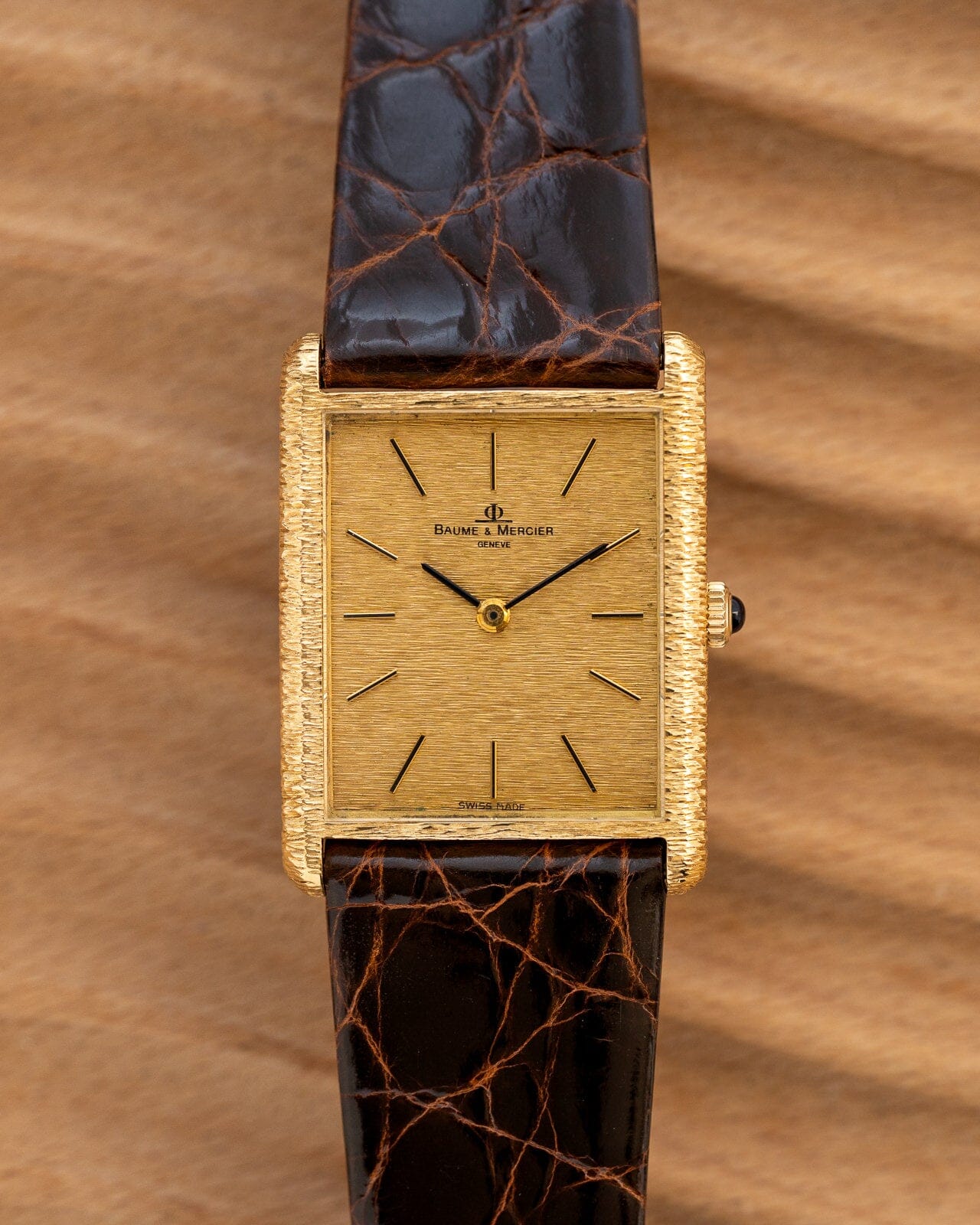 ボーム&メルシエ 37059 レクタングル YG バーク仕上げ Watch BAUME&MERCIER