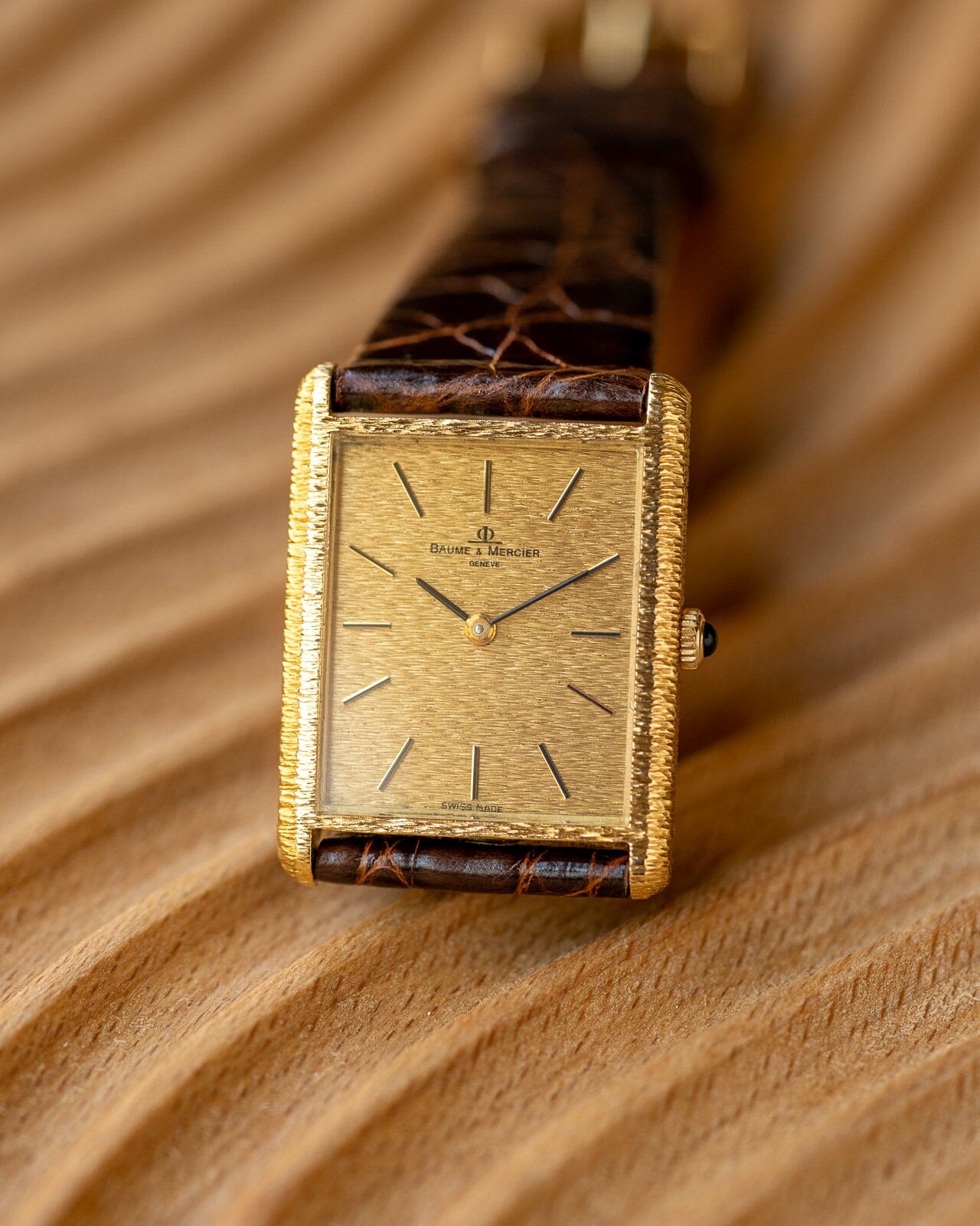 ボーム&メルシエ 37059 レクタングル YG バーク仕上げ Watch BAUME&MERCIER