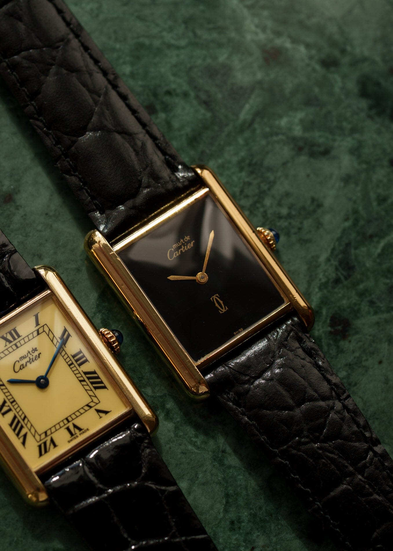 カルティエ マストタンク LM 手巻き ブラックオニキス Watch CARTIER 