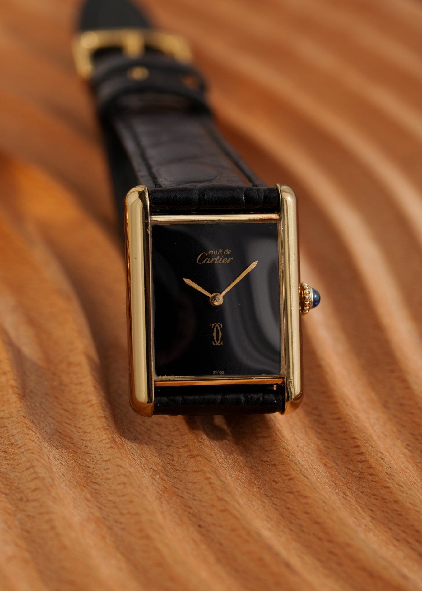 カルティエ マストタンク LM 手巻き ブラックオニキス Watch CARTIER 