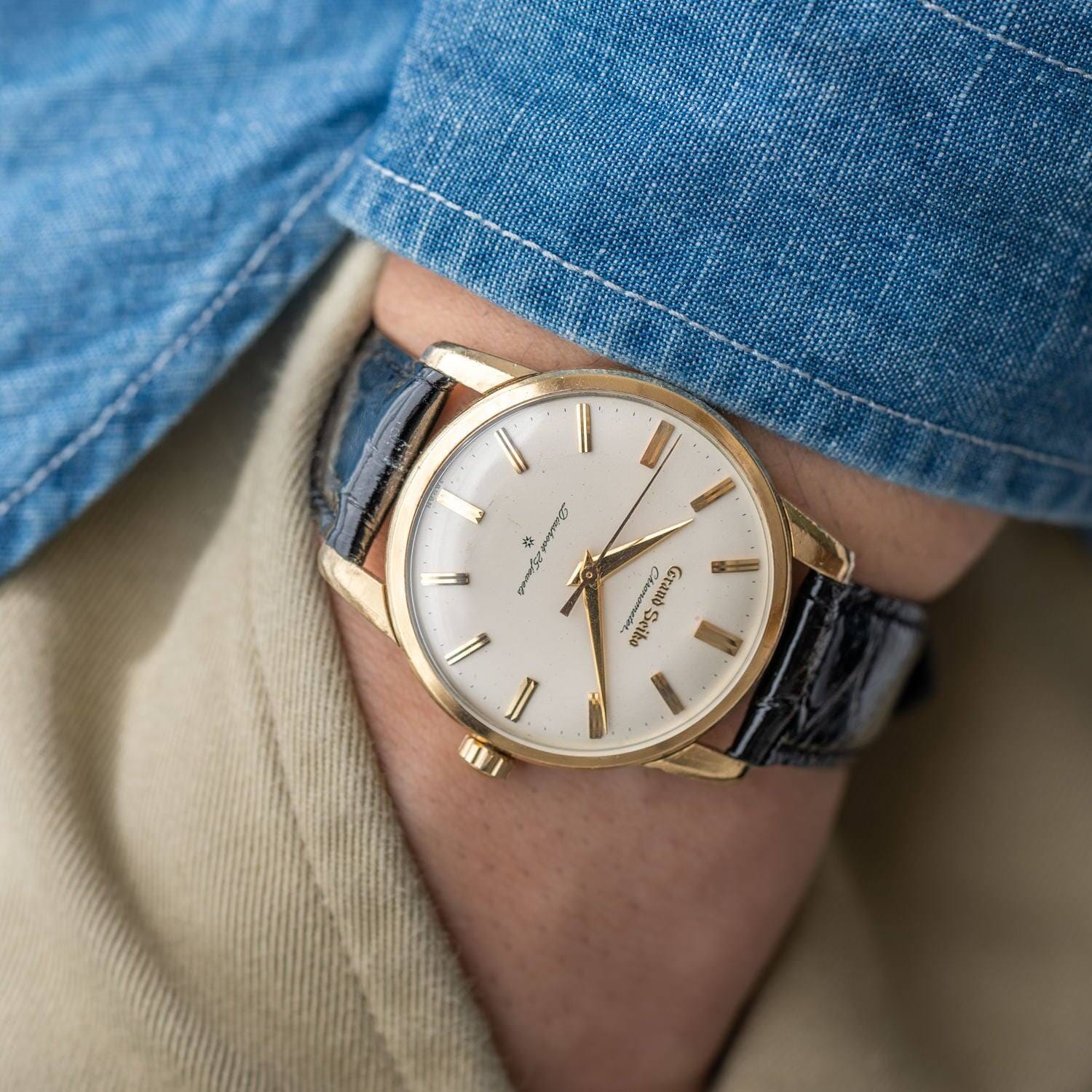 Grand Seiko First J14070 Raised Logo Dial ARBITRO