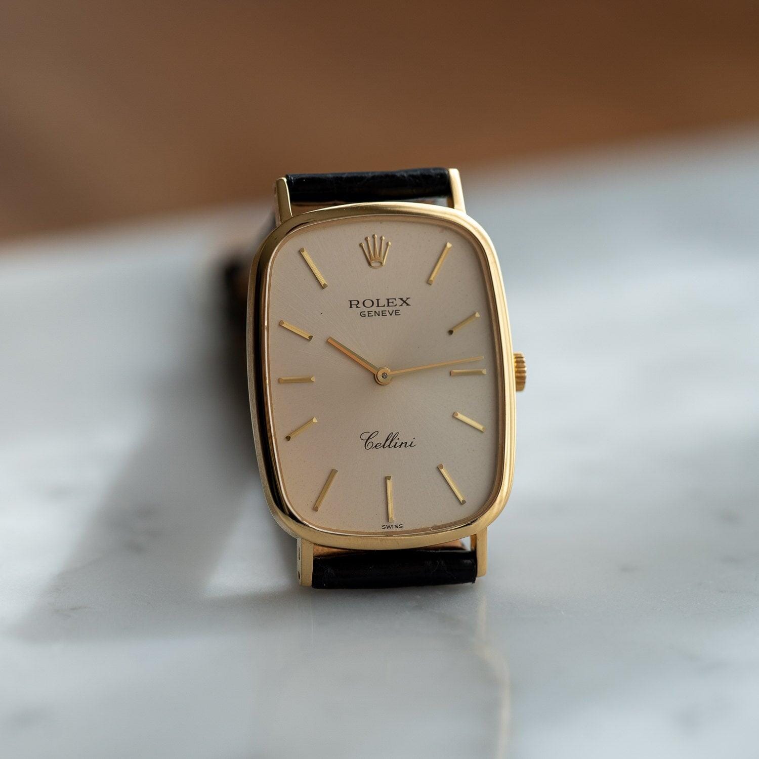 ROLEX Cellini 4113 Rectangle YG Silver Dial - Arbitro