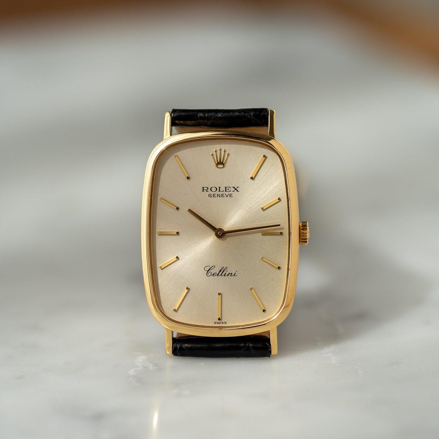 ROLEX Cellini 4113 Rectangle YG Silver Dial - Arbitro