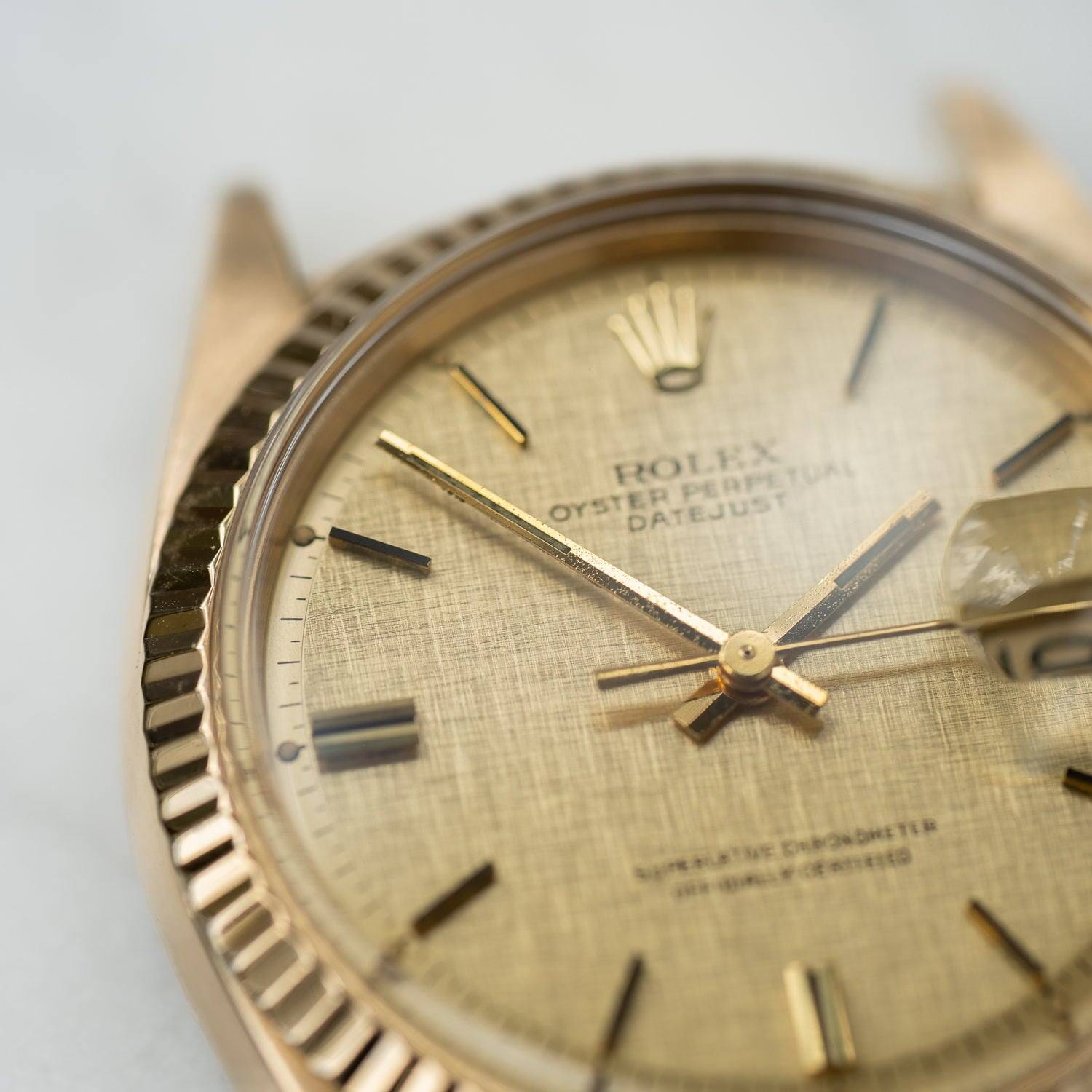 ROLEX Datejust 1601 YG Champagne Linen Dial - Arbitro