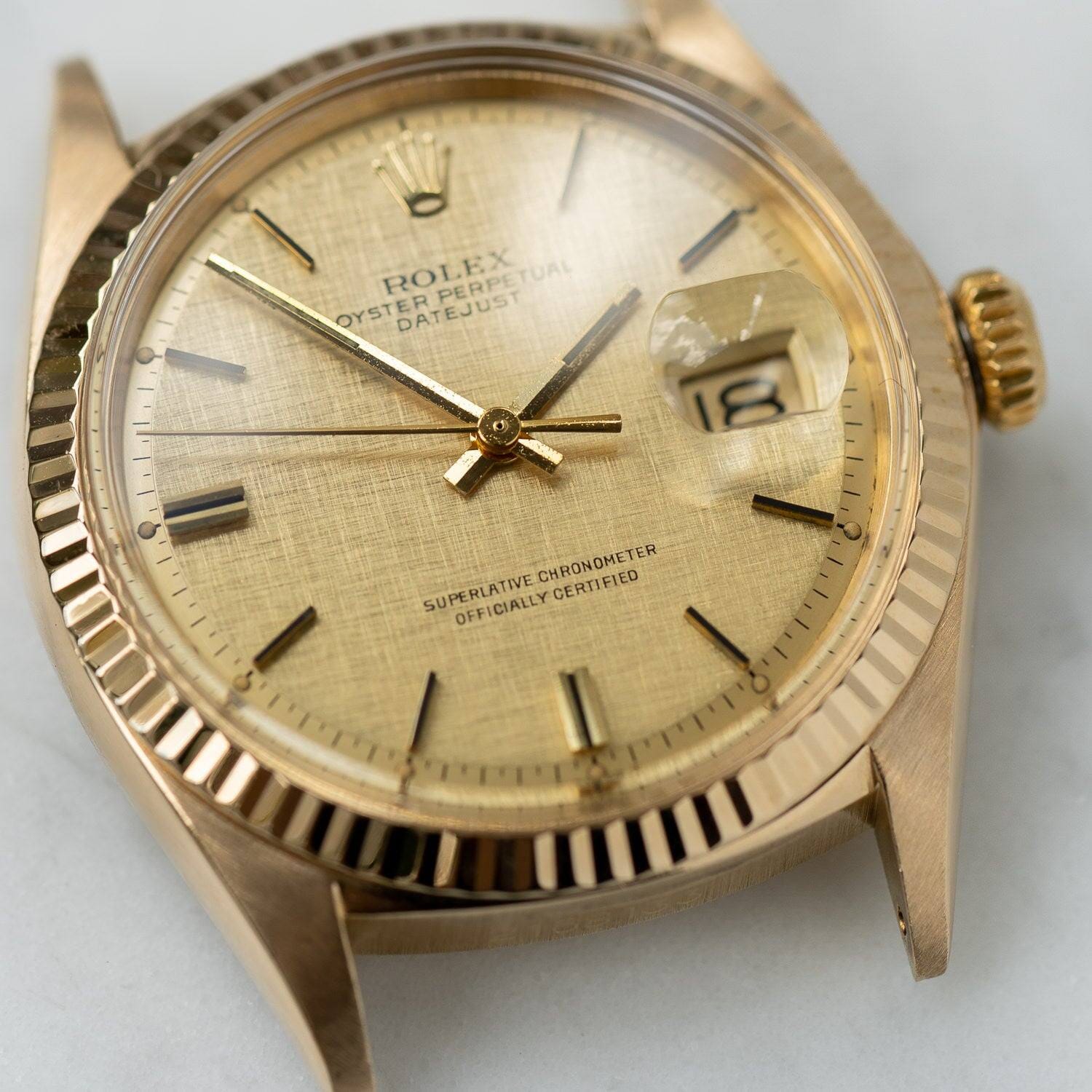 ROLEX Datejust 1601 YG Champagne Linen Dial - Arbitro