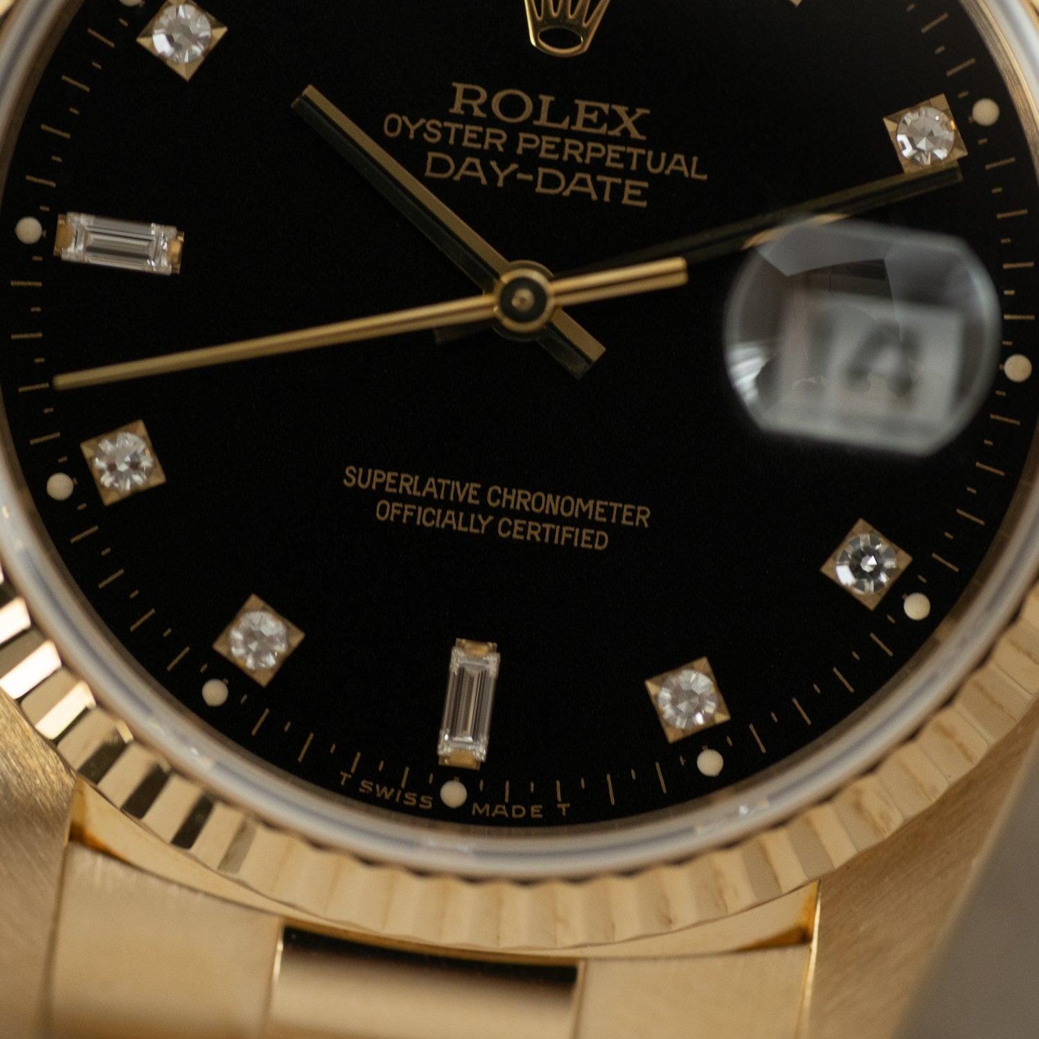 ROLEX Day-Date 18238 YG Black Diamond Dial - Arbitro