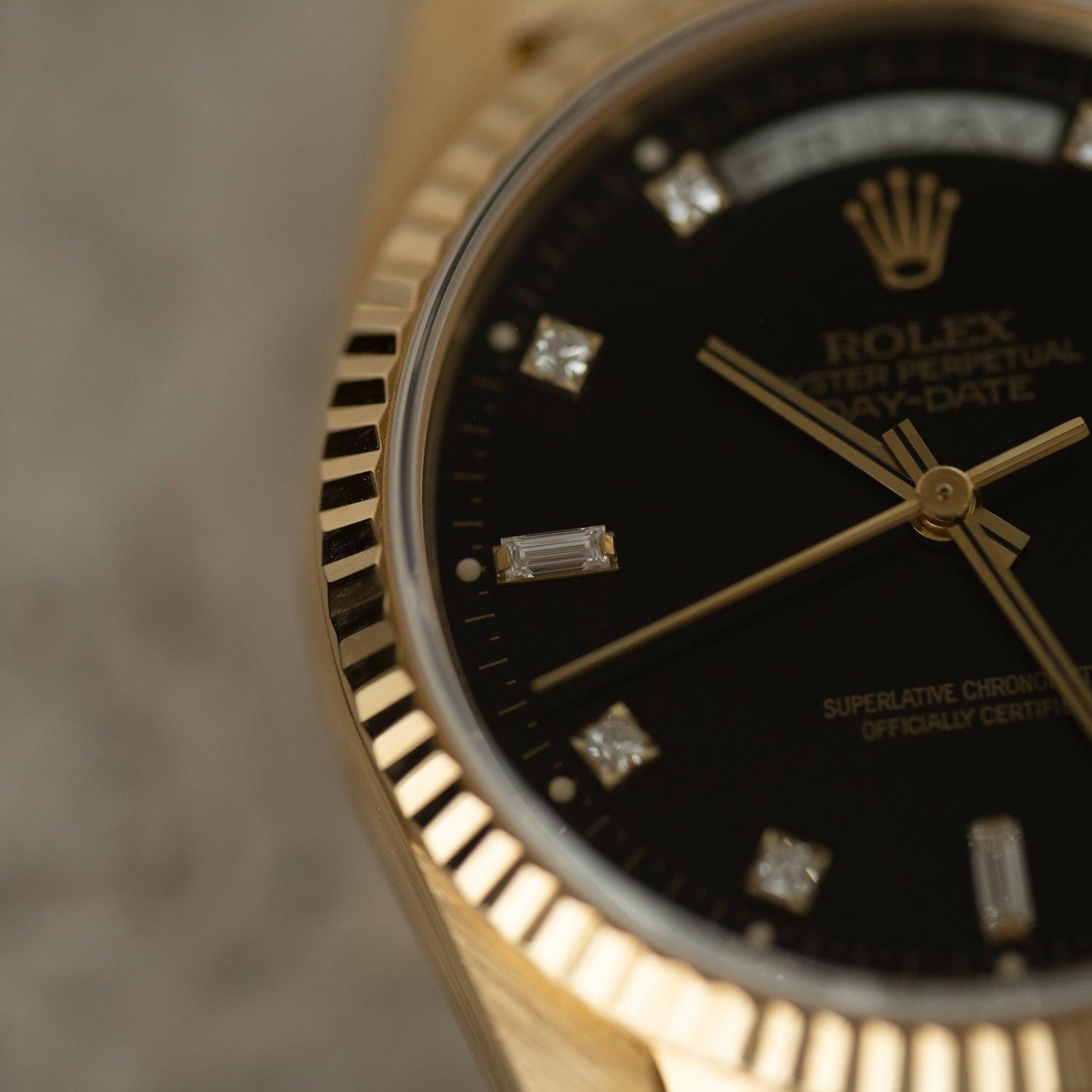 ROLEX Day-Date 18238 YG Black Diamond Dial - Arbitro